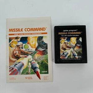 Missile Command (Atari 2600, 1981) Cartridge & Manual CX2638 – TESTED & WORKING